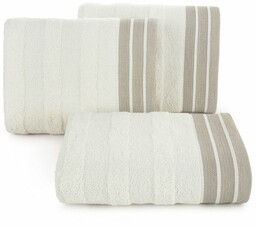 Eurofirany Ręcznik Pati 50x90 kremowy pasy frotte 500g/m2