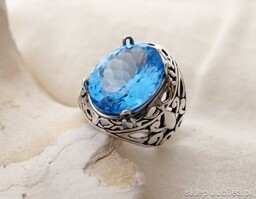 LEON sygnet naturalny topaz błękitny 15,25ct