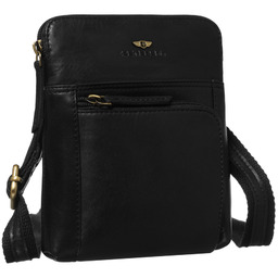 Męska listonoszka ze skóry naturalnej w czarnym kolorze,