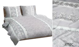 Karo Pościel bawełniana 140x200 szara ornamenty 3052 C