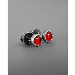 Pakamera Kolczyki z karneolem, srebro