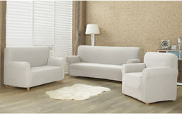 4Home Multielastyczny pokrowiec na kanapę 2-os. Comfort cream,