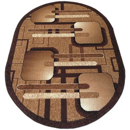 Profeos Brązowy owalny dywan z wzorami R0-T03