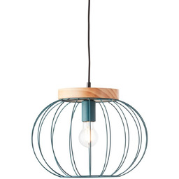 Brilliant Lampa wisząca Sorana 99234/73 klatka druciana drewno