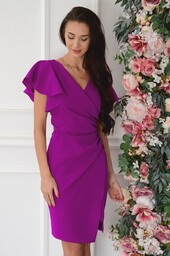Sukienka kopertowa motylek purpura Lillian