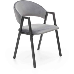 Loftowe krzesło k473 szare (tkanina velvet) halmar
