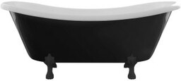 BESCO Wanna wolnostojąca AMELIA BLACK&amp;WHITE 190x77 cm nogi