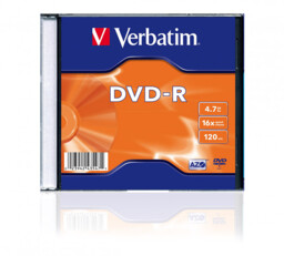 Verbatim DVD-R 4.7GB x16 slim box 1szt Matt
