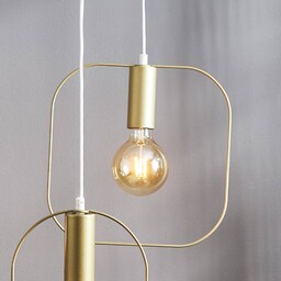 STAR TRADING Lampa wisząca Shape z kwadratem, złota