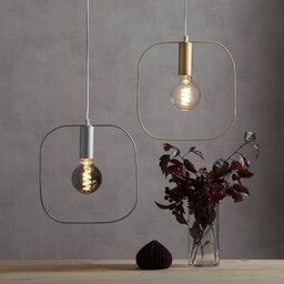 STAR TRADING Lampa wisząca Shape z kwadratem, srebrna