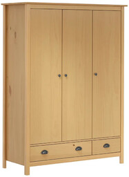 Edinos Trzydrzwiowa klasyczna szafa miodowy brąz K2-W15