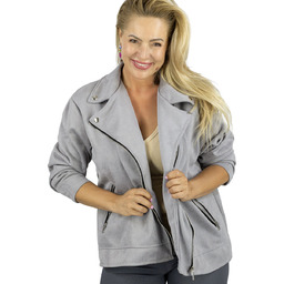 Klasyczna kurtka damska zamszowa ramoneska AMBER-44/46