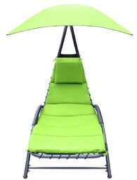 SASKA GARDEN Leżak z parasolem Bergamo 1054438 Limonka