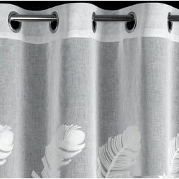 Firana biała z etaminy zdobiona haftem FKIL-01