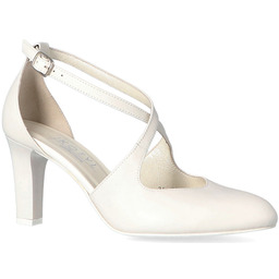 Ślubne czółenka na obcasie - KOTYL 7079 ECRU