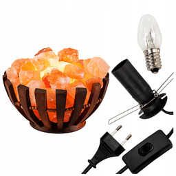 Lampa Solna Himalajska Naturalna Jonizator Powietrza Misa Drewno