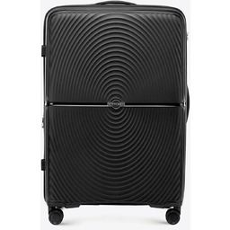 Duża walizka z polipropylenu w okręgi czarna