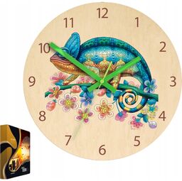Zegar ścienny ze wzorem kameleona akrylowy kameleon okrągły