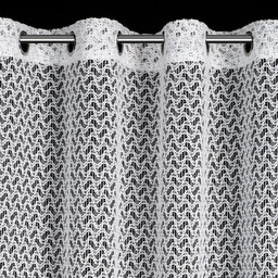 Firana biała o strukturze siatki z błyszczącą nicią