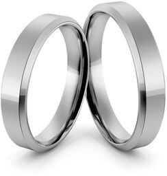 Obrączki ślubne palladowe klasyczne płaskie fazowane 4 mm