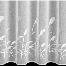 Firana biała z etaminy zdobiona haftem FKIN-01