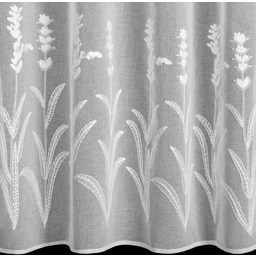 Firana biała z etaminy zdobiona haftem FKIO-01