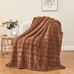 Koc narzuta bąbelkowy 200x220 3D BUBBLE brązowy