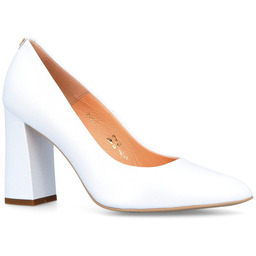 Ślubne czółenka na słupku - SALA 9933 BIAŁA