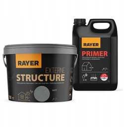 Farba Strukturalna Elewacyjna Rayer 10l szary Grunt 5l