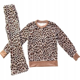 Dziewczęcy Dres W Panterkę Komplet Dresowy Bluza Spodnie