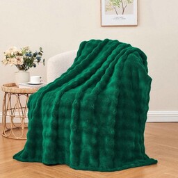 Koc narzuta bąbelkowy 200x220 3D BUBBLE zielony butelkowy