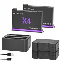 Zestaw Ładowarka Do INSTA360 X4 Szybkie Ładowanie