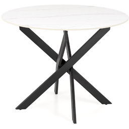 Stół okrągły edgar 2 biały marmur / czarny