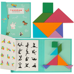 Tangram Książeczka Magnetyczna Układanka Montessori Klocki Gra Logiczna