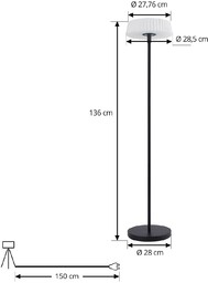 Lampa stojąca LED solarna Samine, czarny, metal, ściemniany
