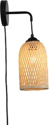 B LED BARCELONA LED Bambusowy rattanowy wiklinowy kinkiet