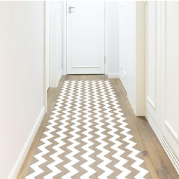 viniliko Dywan Chevron 2, winyl, brązowy i biały,