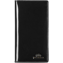 Etui na paszport skórzane lakierowane czarne