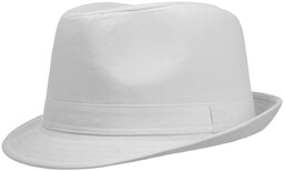 Uni Colour Popstar Trilby Cotton Hat, biały, cm