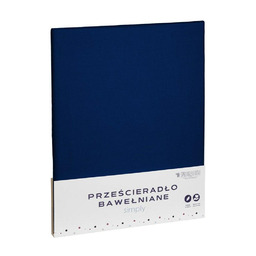 Spod Igły I Nitki Prześcieradło bawełniane 220x200 granatowe