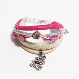 Pakamera Bransoletka - Miś, domek - rzemienie