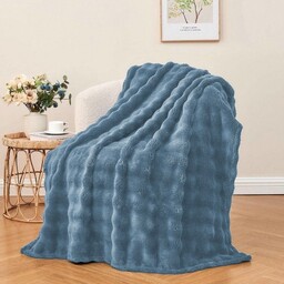 Koc narzuta bąbelkowy 200x220 3D BUBBLE niebieski