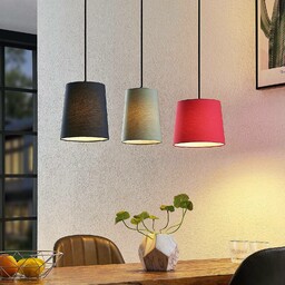 Lampa wisząca Amilia Lindby, możliwość ściemniania, jasne drewno,