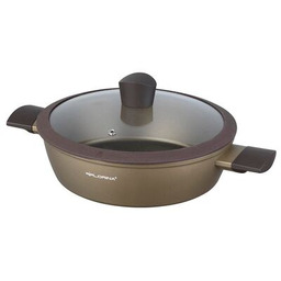 Patelnia głęboka aluminiowa Cava z pokrywką 28 cm