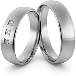 Obrączki ślubne palladowe 5 mm z brylantami -