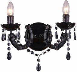 Zumaline Świecznikowy kinkiet MAGNOLIA RLB94016-2B (black) kryształowy czarny