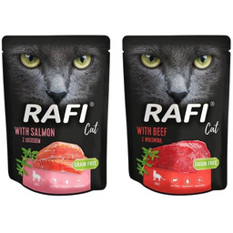 RAFI Cat zestaw mokra karma z łososiem10x300 g