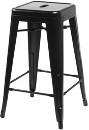 Stołek barowy paris 66 cm czarny inspirowany tolix