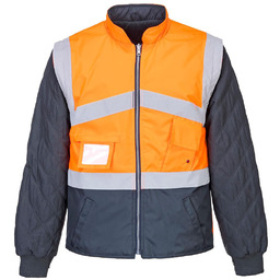 S769 - Dwustronna kurtka ostrzegawcza kontrastowa - pomarańczowy-granat