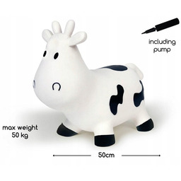 Gumowy Skoczek Do Skakania Krówka Biało Czarna Bs